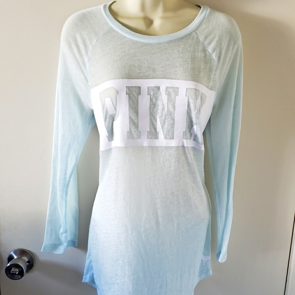 PINK Victoria's Secret Light Blue Shirt - Picture 1 of 6